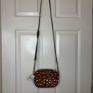 Michael Kors Brown Multi SM Oval Camera Xbody Leather